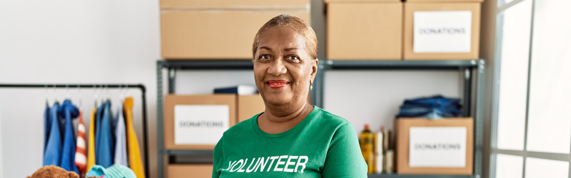 volunteer smiling