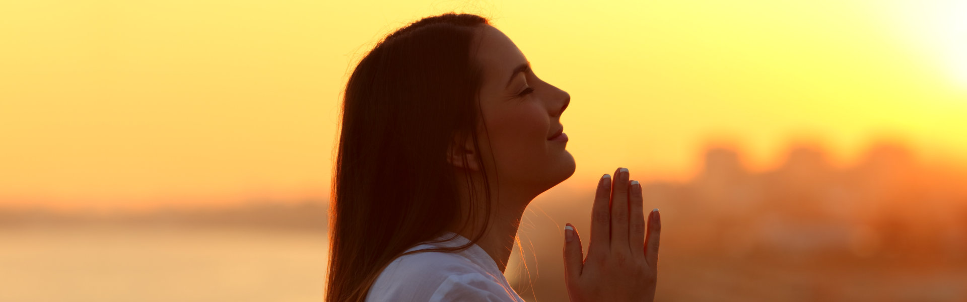 young woman praying