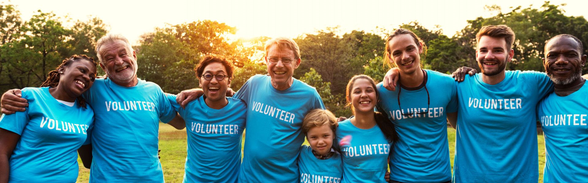 group of volunteers smiling